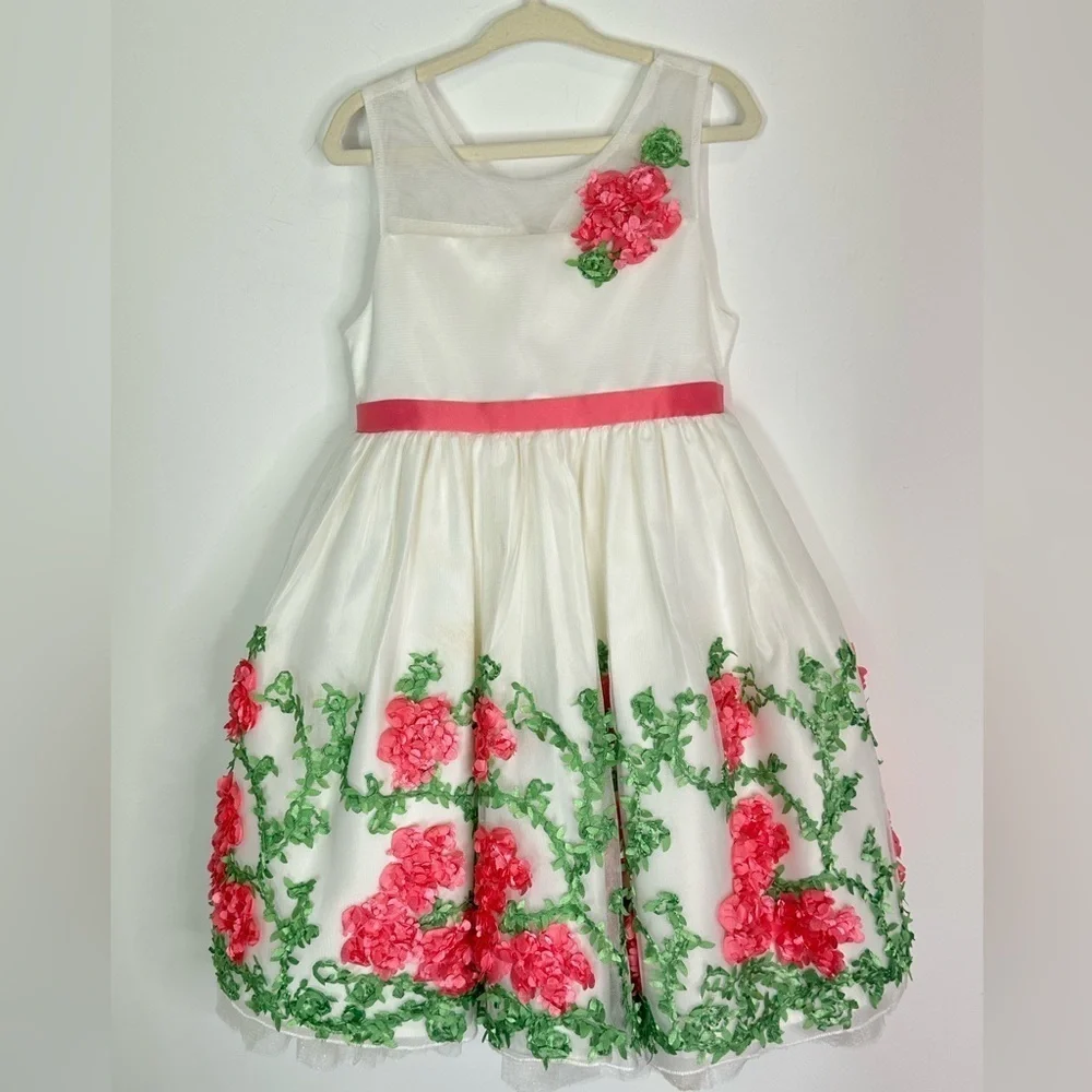 American Princess Formal Dress with Floral Embroidery size 4